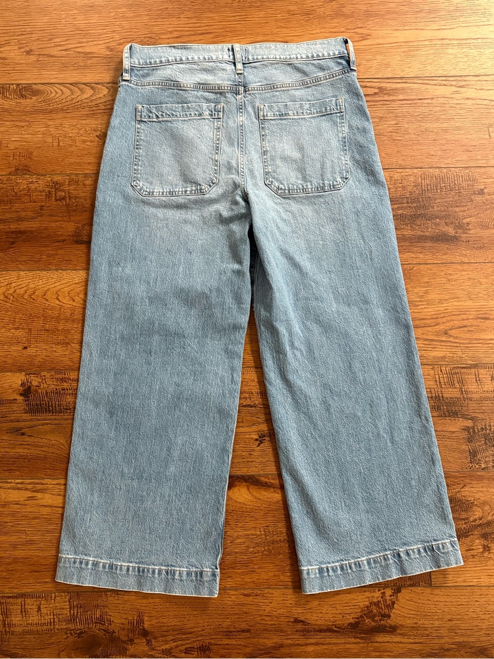 J.Crew Wide Leg Crop Jeans Light Wash Patch Pocket Denim Size 30 - Picture 3 of 9